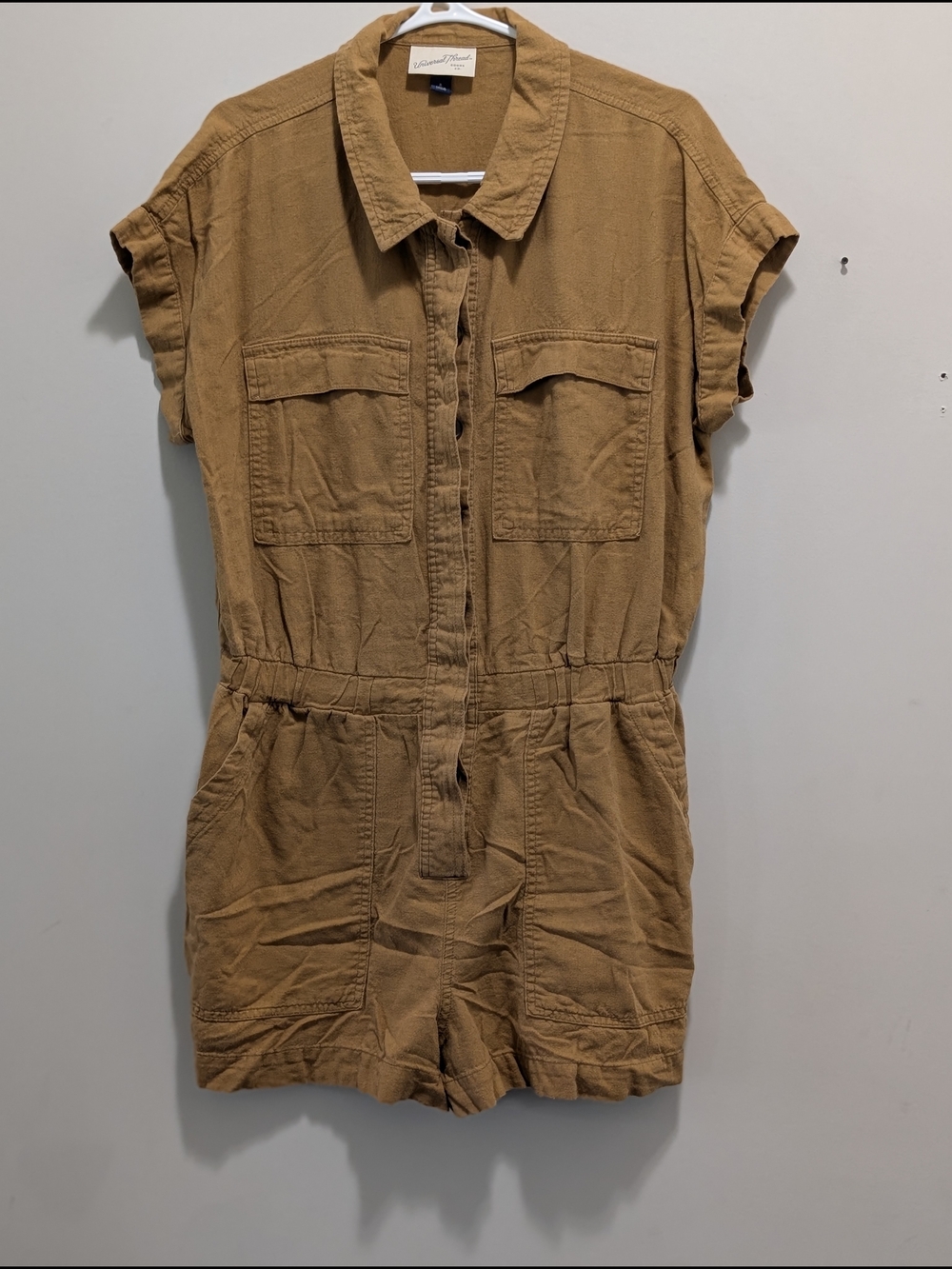 Universal Thread Tan Short Sleeve Utility Romper One-Piece